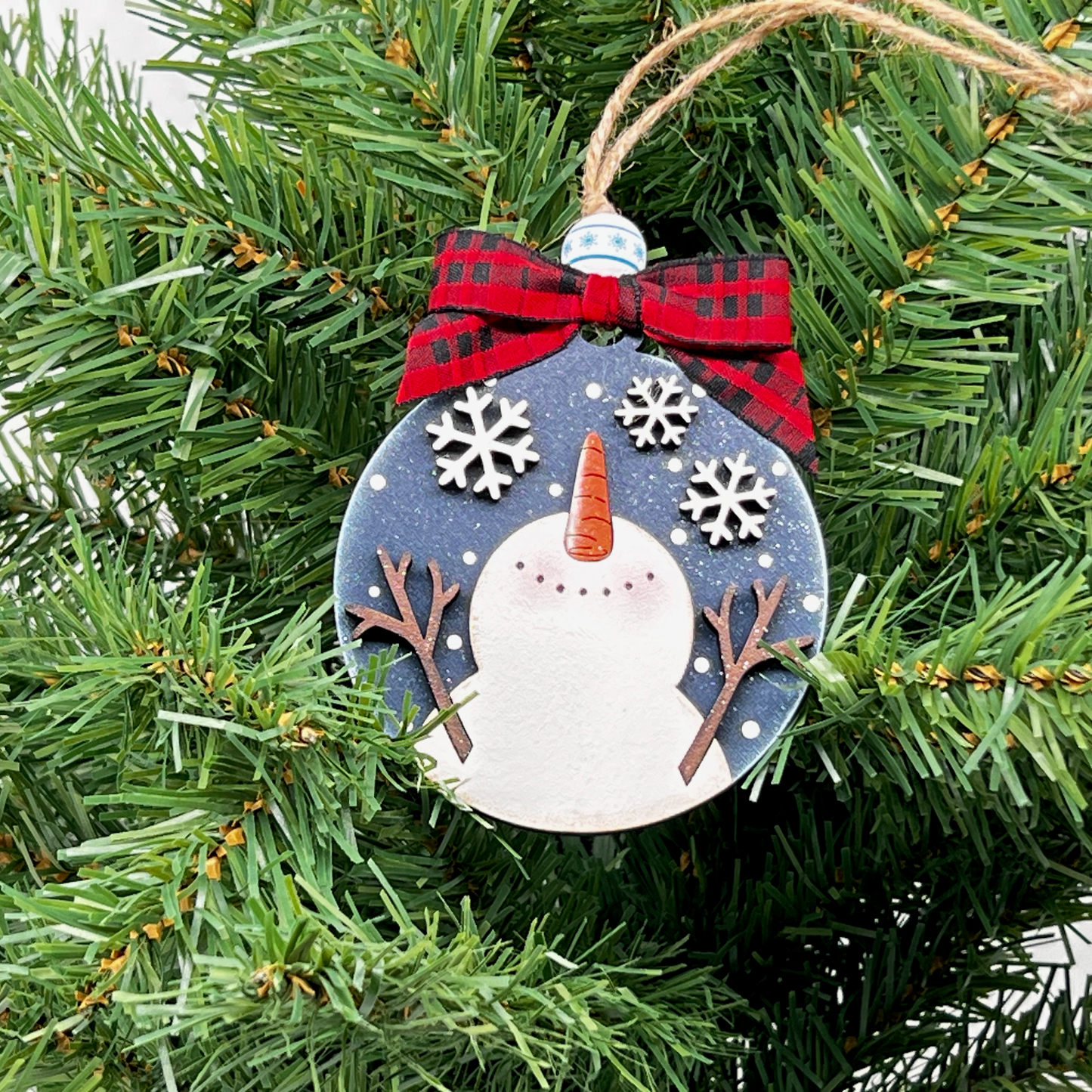 Ornament Snowman Snowflakes Round