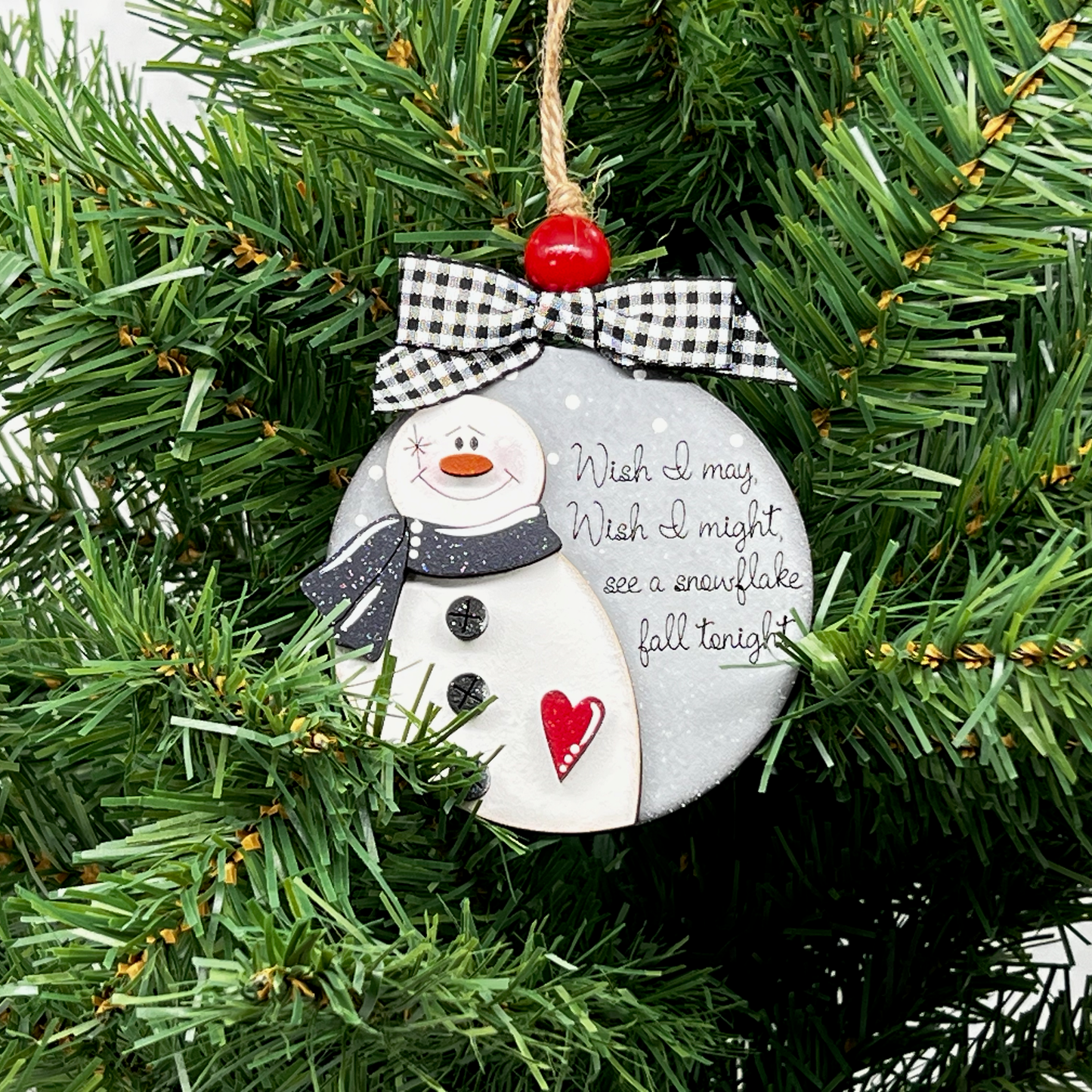 Ornament Snowman Poem Round