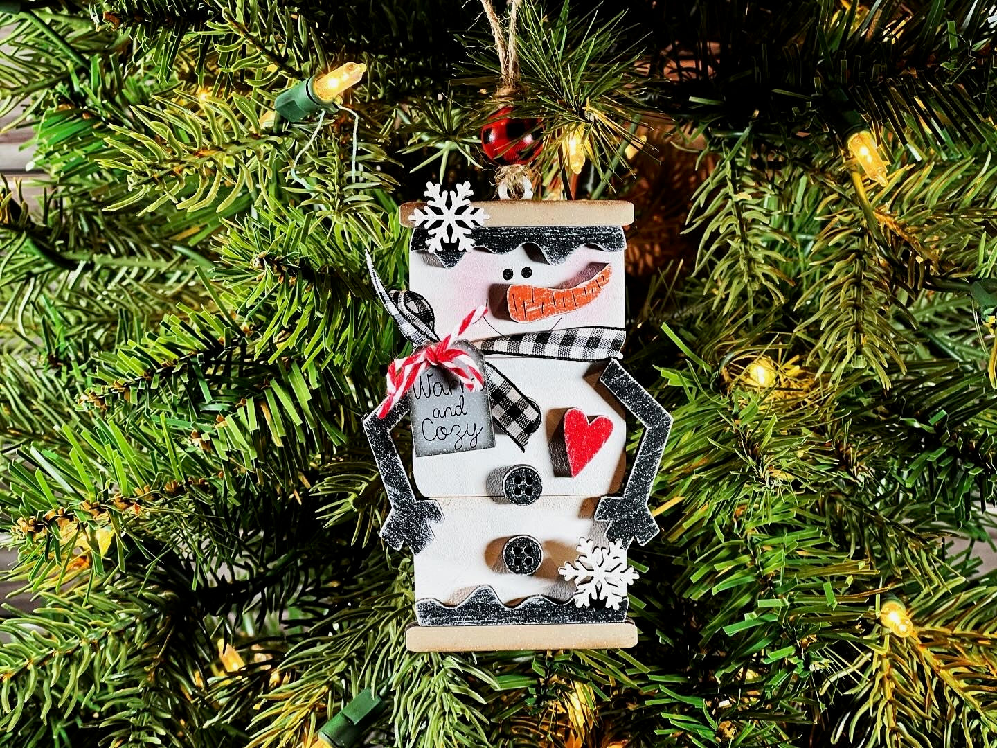Marshmallow Snowman Ornament