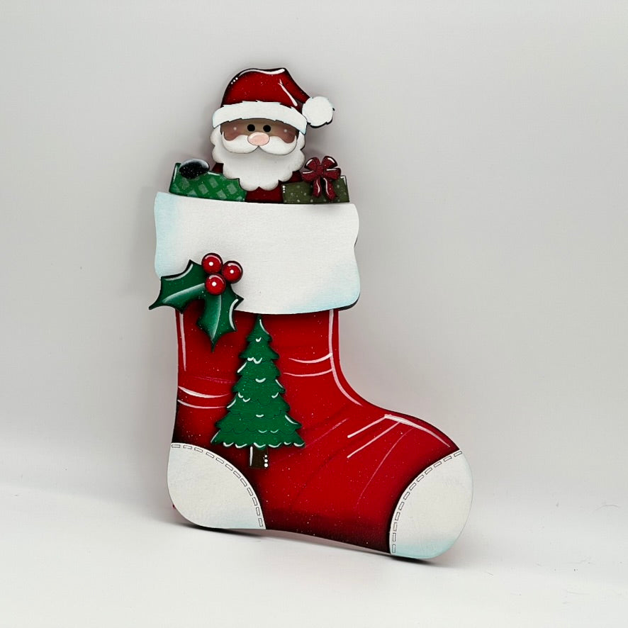 Mini Santa Topper with Christmas Stocking base