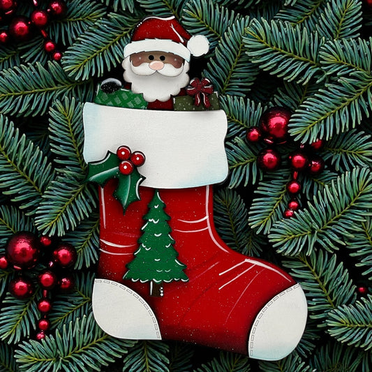 Mini Santa Topper with Christmas Stocking base