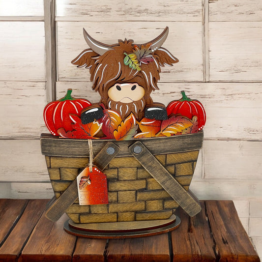 Decorative Topper- Fall Highland Cow