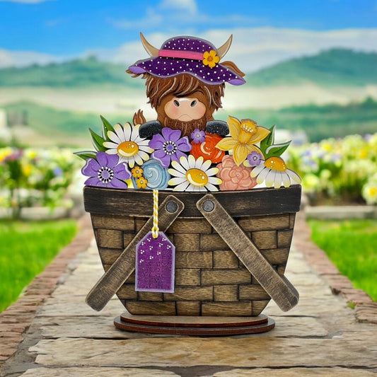 Highland Cow Flower Topper