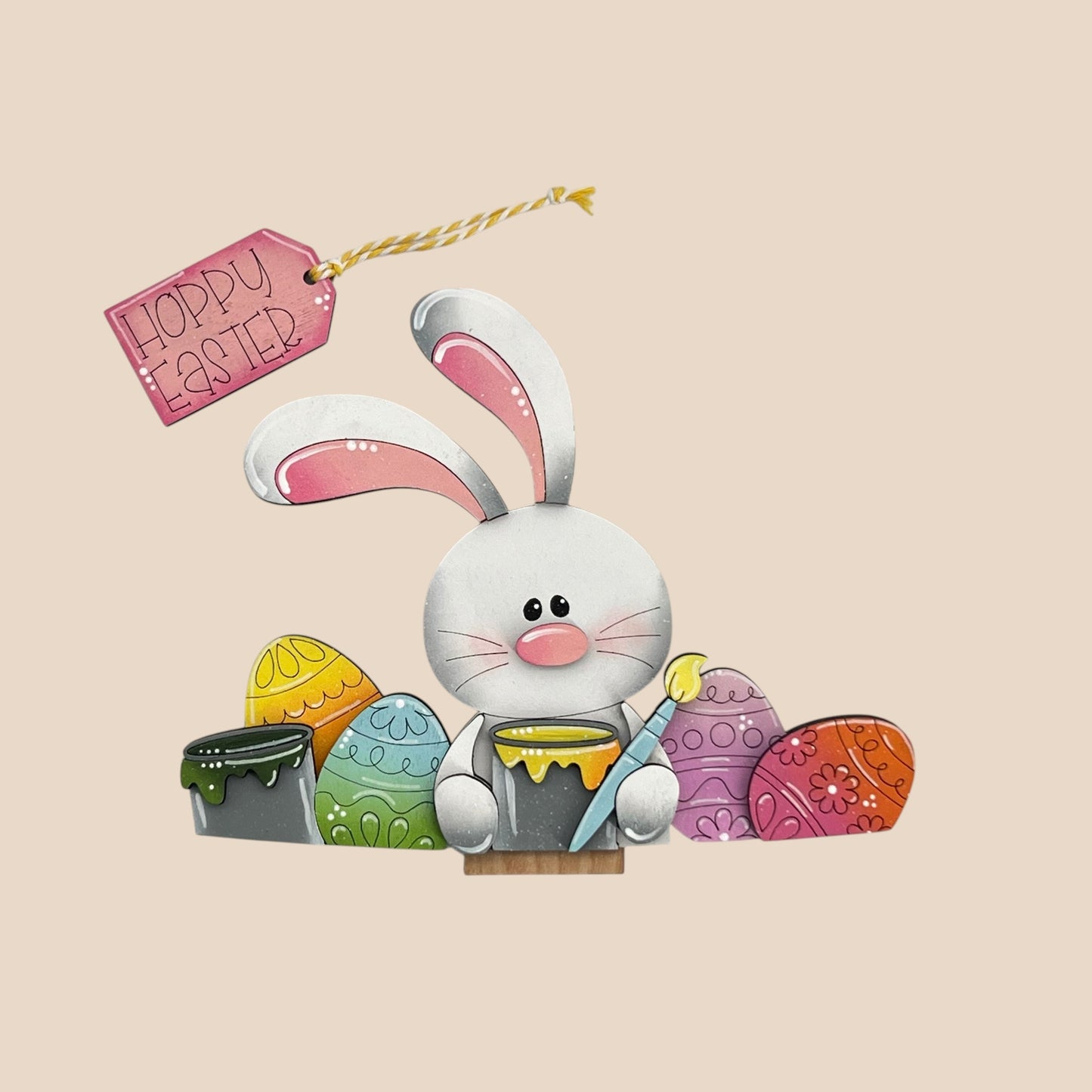 Floppy Bunny Painting Eggs Topper