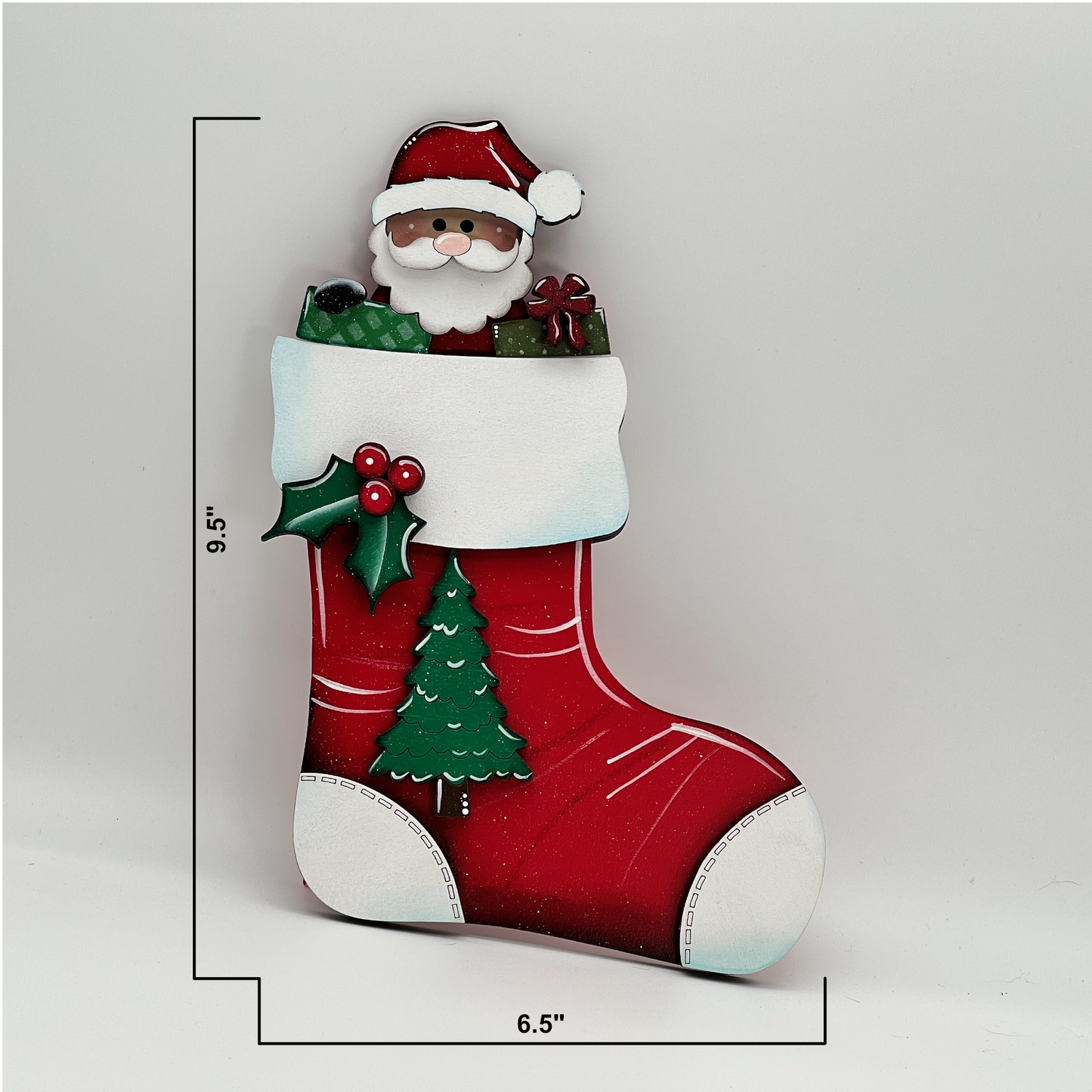Mini Santa Topper with Christmas Stocking base
