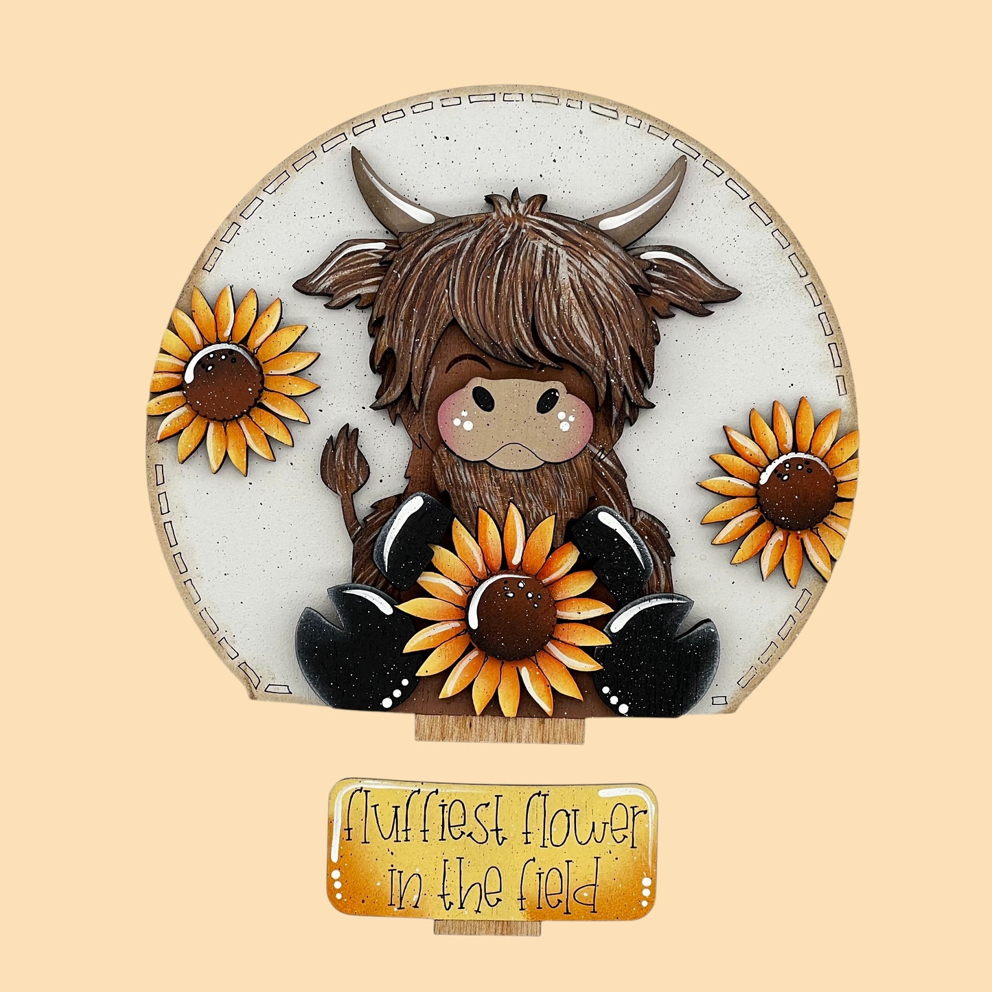 Sunflower Cow Snow Globe Insert